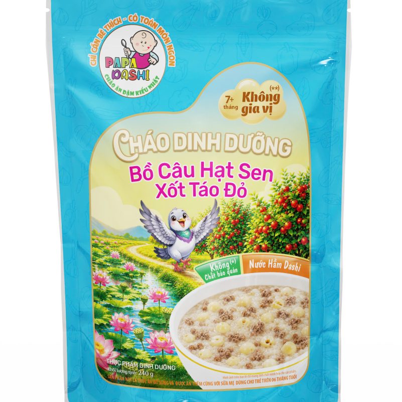 Cháo Tươi Bồ Câu Hạt Sen Xốt Táo Đỏ (Sắp Ra Mắt)