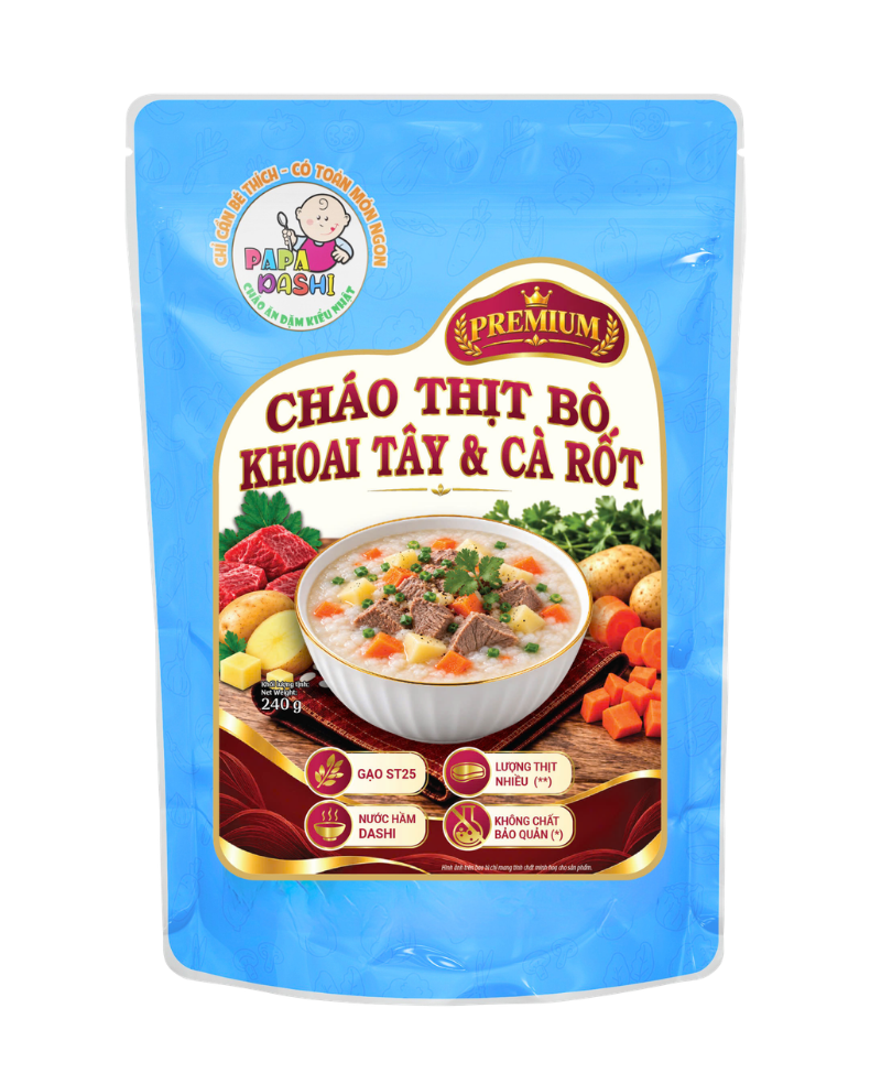 Cháo Tươi Thịt Bò Khoai Tây & Cà Rốt Premium - Sắp Ra Mắt